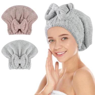 Imagem de Tampas de secagem de cabelo SUNLAND Large Microfiber, pacote com 2 uni