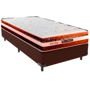 Imagem de Cama Box Solteirão e Colchão Esplendor Molas Ensacadas Luckspuma Marro