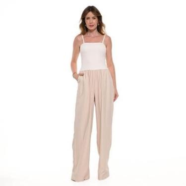 Imagem de Macacão Bisô Canelado/Pantalona Feminino-Feminino