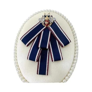 Imagem de Broche De Laço Ajustável Com Strass E Pérolas Para Mulheres - Acessóri