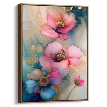 Imagem de Quadro Flores de Ouro em Sonho Etéreo - Mioquadros, 120x80 cm, Tabaco