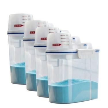 Imagem de Kit 4 Dispenser Multiuso 1,5 L Porta Sabão C/Tampa e Dosador - Livon