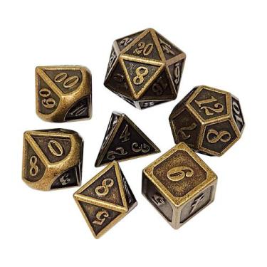 Imagem de Conj. de dados Metálicos Ouro Velho - RPG