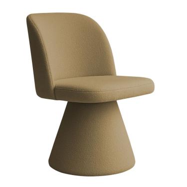 Imagem de Cadeira De Jantar Liz Base Fixa Bouclé Camel - Nexta Casa