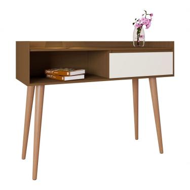 Imagem de Balcão Aparador Retrô Delux 1 Gaveta MDP 109 Malbec Off White para Sala de Estar Ou Jantar