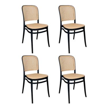 Imagem de Kit 4 Cadeiras De Jantar Roma Para Sala E Cozinha Preto