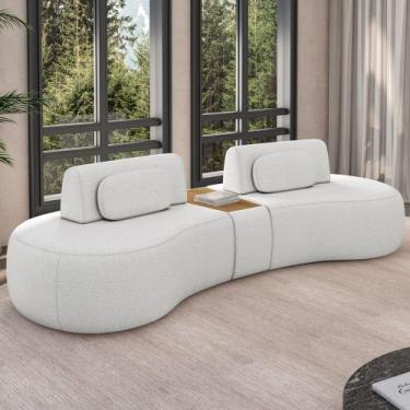 Imagem de Sofá 4 Lugares Orgânico Para Sala Living Com Puff 302cm Vasti M03 Bouc