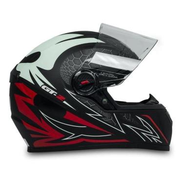 Imagem de Capacete Moto Narigueira Gt2 Branco Vermelho Preto Fw3-Masculino
