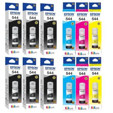 Imagem de Kit 12 Refil Tinta Para T544 L3110 L3250 L3150 B Y C M