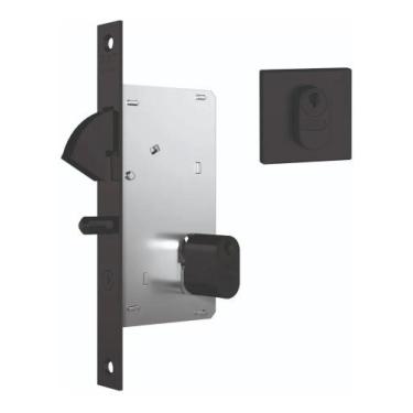 Imagem de Fechadura Porta Correr Bico Papagaio Stam 950 Preto Quadrada - Congrat