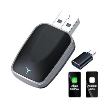 Imagem de Adaptador Mini Wireless CarPlay Android Auto Plug And Play Dongle USB 
