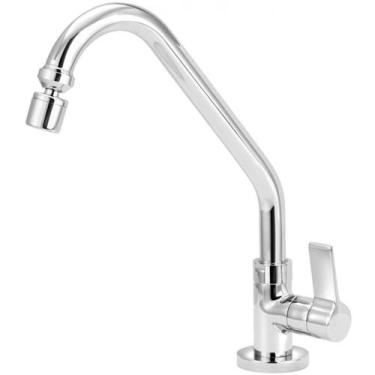 Imagem de Torneira Para Cozinha Clean 1-4 de Volta Bica Móvel C62 Cromada de Mes