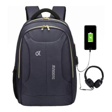 Imagem de Mochila Saida Fone E Usb Notebook  Impermeável Escolar  ! - Maideng, A
