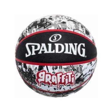 Imagem de Bola Basquete Spalding Graffiti Preta e Vermelha