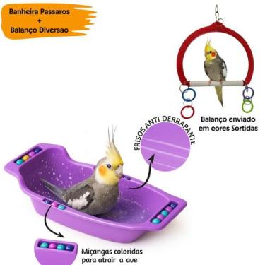 Imagem de Kit Banheira Grande decorada + Balanço Diversao Passaros - toco tucano