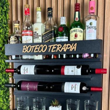 Imagem de Barzinho de Parede com Adega para Vinho e porta taças 2 modelos de med
