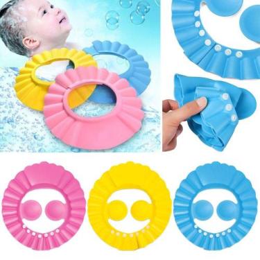 Imagem de Touca chapéu viseira ajustável protetor para banho bebê - SAZ COMERCIO