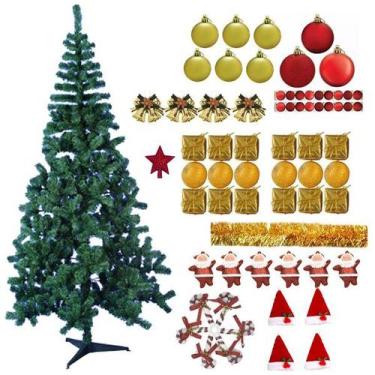 Imagem de Árvore De Natal Pinheiro Verde 2,40m 600 Galhos Decorada Com Enfeites 