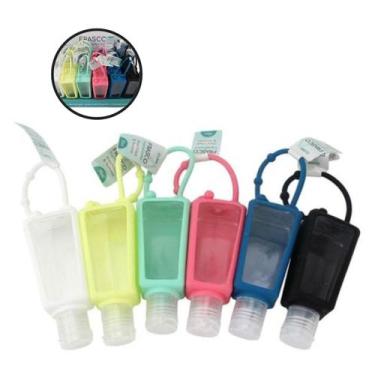 Imagem de Kit 6 Frascos Portáteis Com Suporte Silicone Flexível Cor:Sotida - Esc