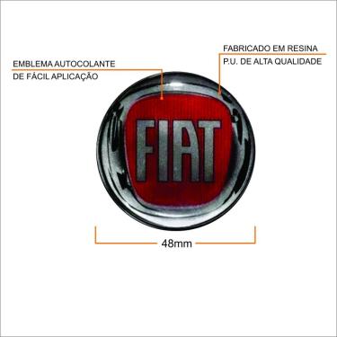 Imagem de Kit Acessórios Para Roda Calota Fiat Emblema Resinado + Tampa Ventil Antifurto + Capa Parafuso