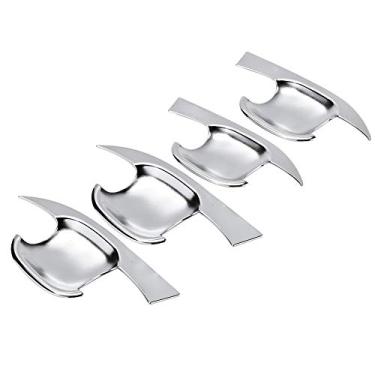 Imagem de KIMISS 4 pçs/conjunto ABS plástico porta de carro bacia tampa guarnição, porta externa tampa tigela guarnição para MG ZS 2017-2018 prata