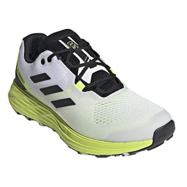 Imagem de adidas Men's Terrex Two Flow Trail Running Shoe, Cloud White/Core Black/Solar Yellow - 8