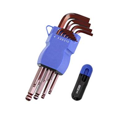 Imagem de Conjunto de chaves hexagonais de alta dureza grande Torque Ball End Allen Key Kit Métrica 1,5-10 mm Chave hexagonal, S2, Braço longo