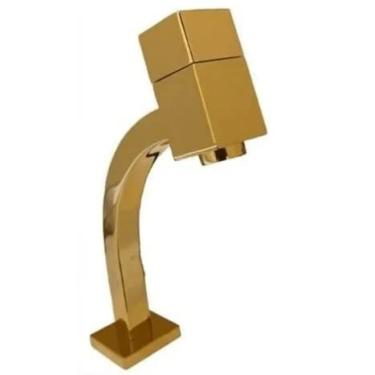 Imagem de Torneira Link Quadrada Baixa 1/4 De Volta Dourada Brilhante