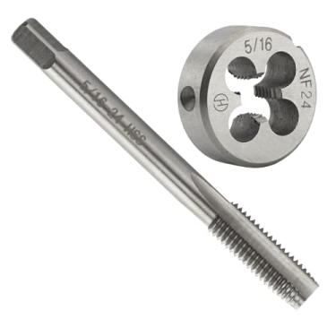 Imagem de Aceteel Conjunto de torneira e matriz 5/16"-24 UNF HSS para máquina 5/16 x 24 UNF e rosca redonda UNF