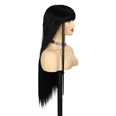 Imagem de Perucas JAMBHALA Longas Retas para Mulheres Peruca Sintética de Cabelo Macio Natural para Diário/Festa/Cosplay 66 CM