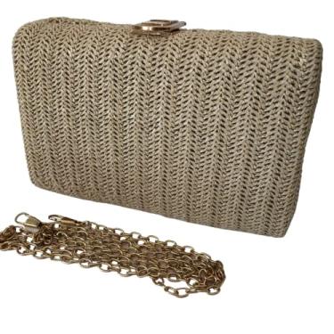 Imagem de Bolsa Clutch Festa Casamento Eventos Elegante Sofisticada (Bege)