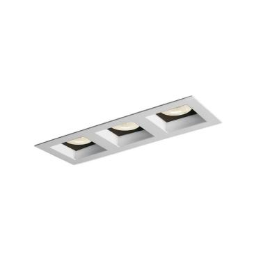 Imagem de Spot de Embutir Newline Flat para 3 Lâmpadas MR16 GU10 Bivolt  Branco / Preto