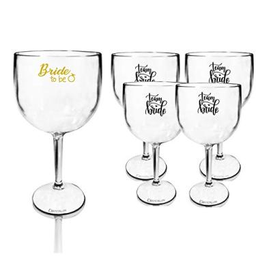 Imagem de 5 Taças Gin Acrilico 550ml Transparente Despedida de Solteira