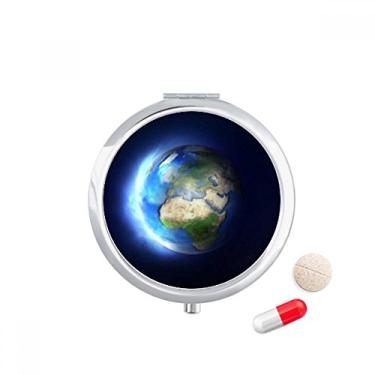 Imagem de Caixa de pílulas Blue White Planet Earth com compartimento para armazenamento de remédios