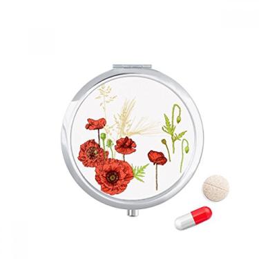 Imagem de Caixa de armazenamento de medicamentos com flores para pintura de plantas e pílulas de milho