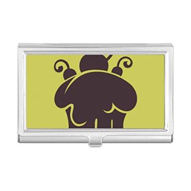 Imagem de Porta-cartões de visita com desenho de sorvete de cereja, caixa de bolso