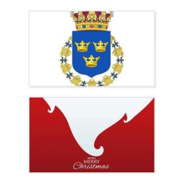 Imagem de Suécia Europa Emblema Nacional Feriado Feliz Natal Cartão de Parabéns Mensagem com Letras de Natal