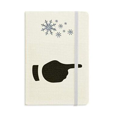 Imagem de Caderno com desenho de gesto direito grosso para diário flocos de neve inverno
