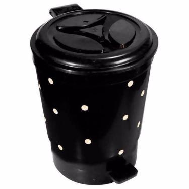 Imagem de Lixeira para Banheiro ou Cozinha 15 Litros Pedal Poá Preto