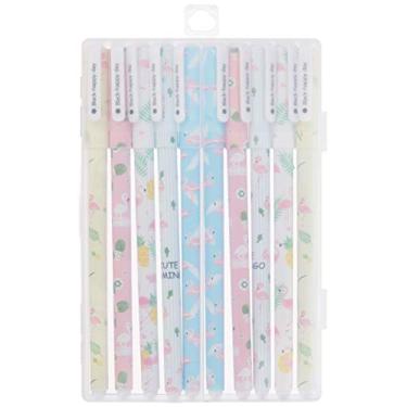 Imagem de Canetas de tinta de gel de flamingo de unicórnio, ponta fina de 0,5 mm (conjunto de 10) para escola, escritório, papelaria, tinta preta de flamingo