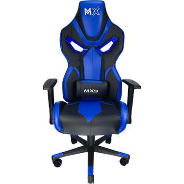 Imagem de Cadeira Gamer Giratória Sintético Preto / Azul Mymax - Mx9