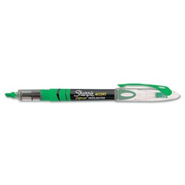 Imagem de Sharpie Caneta marca-texto Acentalado, ponta de cinzel, verde fluorescente, pacote com 12