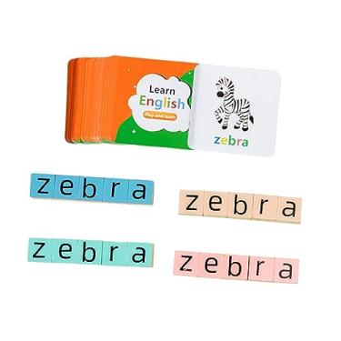 Imagem de Esquirla Blocos de madeira Jogo de ortografia Palavras cruzadas Quebra-cabeças do alfabeto Blocos para idade 3 4 5, 20pcs blocos pequenos