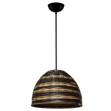 Imagem de Lustre Luminária Pendente de Junco - Modelo Meia Bola (Cappuccino)