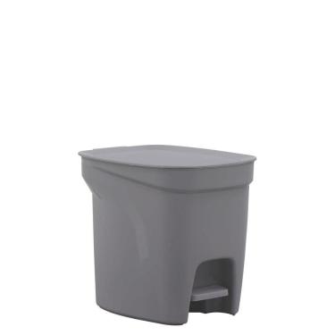 Imagem de Lixeira Tramontina Compact 7l Em Polipropileno Cinza Com Haste Em Aço Galvanizado Tramontina
