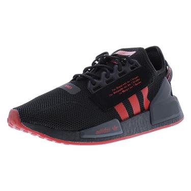 Imagem de adidas Originals NMD_r1 Stlt Primeknit Tênis de corrida masculino, Núcleo preto/vermelho/carbono, 9