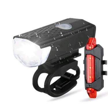 Imagem de Kit Lanterna E Farol Bicicleta Luz Ultra Led A Prova D'água Impermeável Recarregável Por USB Luz Traseira e Dianteira De Alto Brilho Bike Speed Mountain Bike Trail Linha Premium (REALIZA ECOMM®)