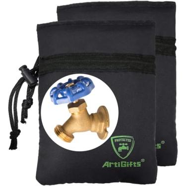 Imagem de ArtiGifts Meias protetoras de torneira Pro Outdoor para proteção contra congelamento de inverno, 15 cm L x 19,6 cm A, preto, conjunto de 2