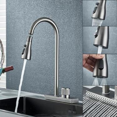 Imagem de Torneira cascata para pia de cozinha, lavatório quente e frio, múltiplas saídas de água, rotação, furo único, arma cinza b, 1