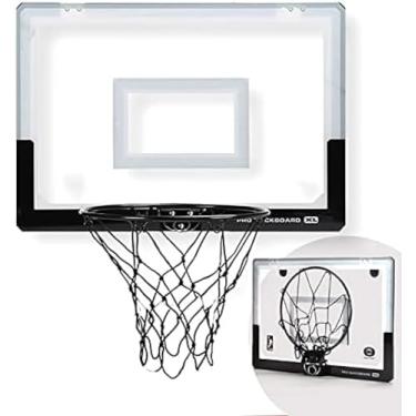 Imagem de Cesta de basquete dobrável interna com aro de basquete, prancha de basquete adulto infantil com meta, pode ser instalada em hastes e postes redondos, pacote 2,59x40,5cm